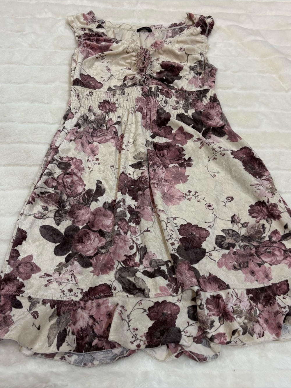 Lest arise Floral Cream and Dusty Rose Sundress